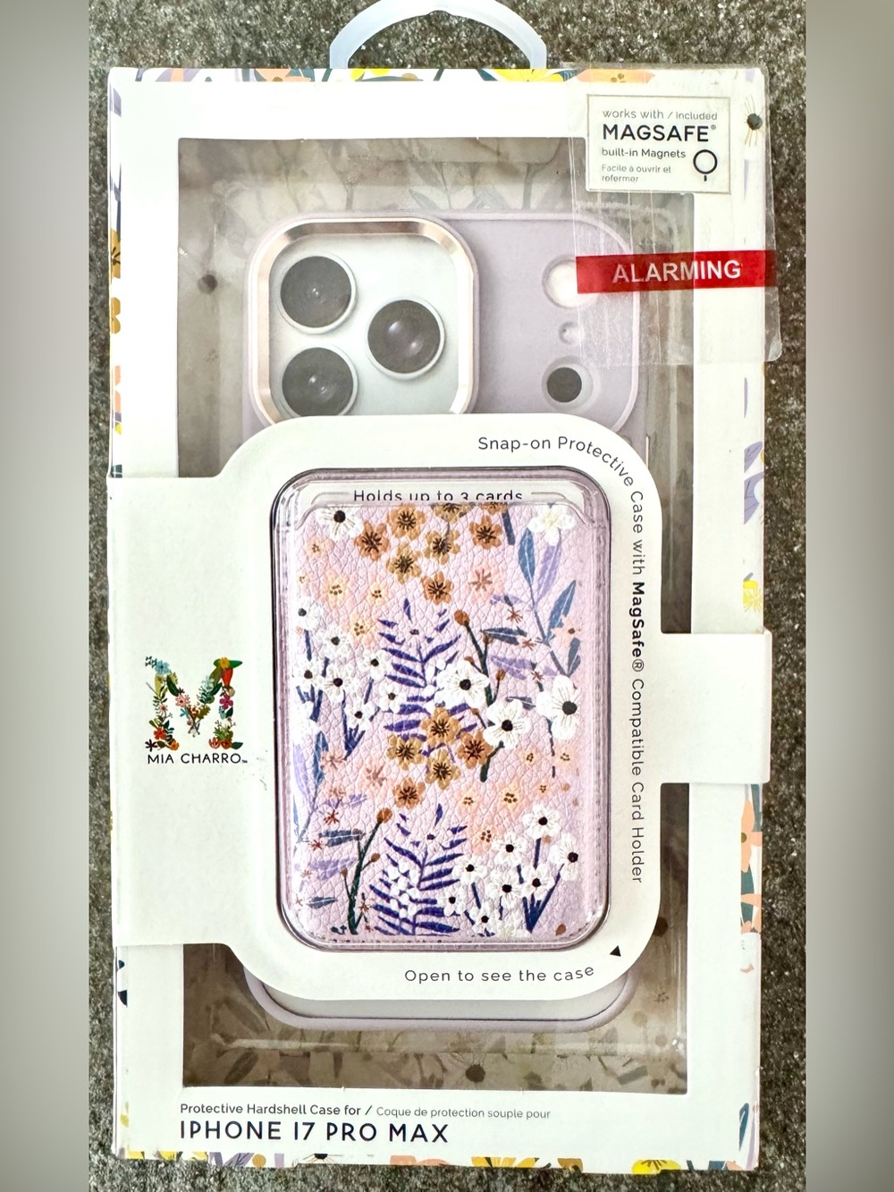 RARE- Mia Charro iPhone 17 Pro Max MagSafe Case With Magnetic Floral Card case